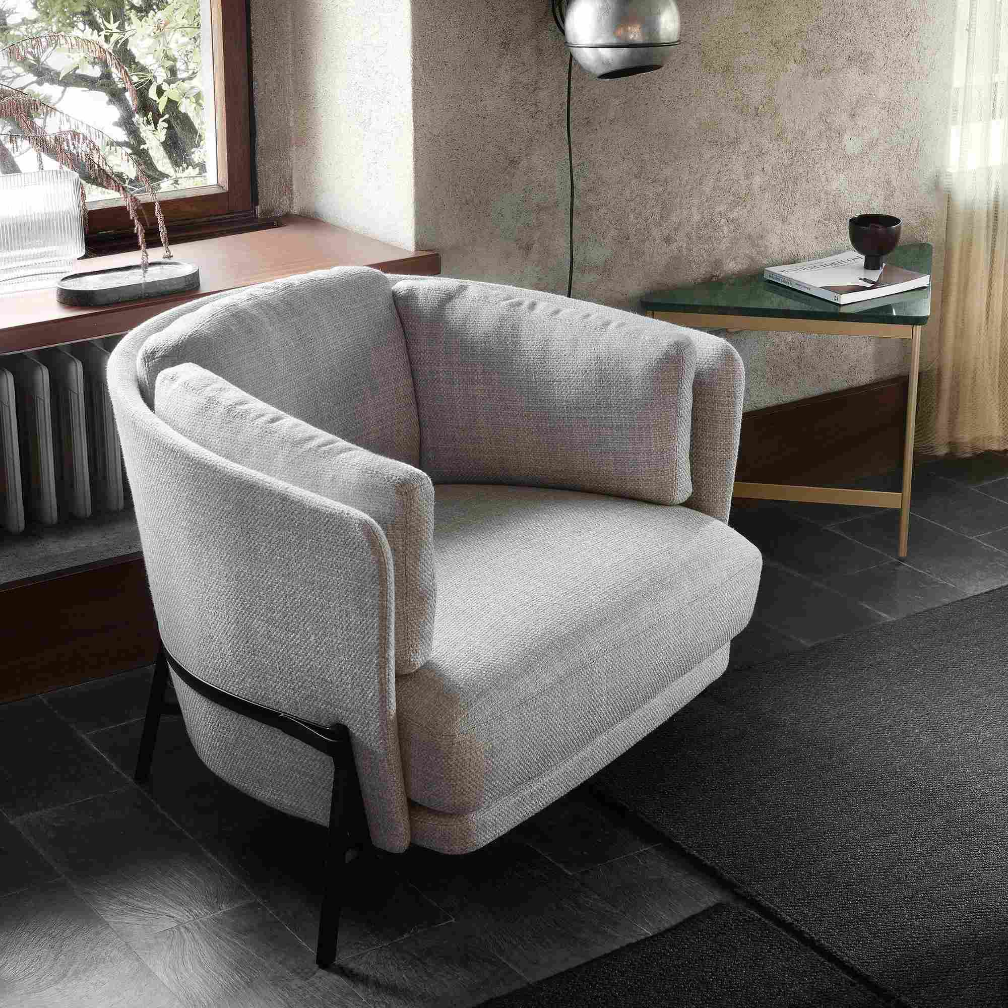 Cradle 3825 Armchair - Leather T2 (Giada 207)/Fabric T2 (Molly 005)-4