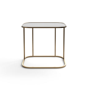 Arlon 007621 Side Table - Brass/White Glass