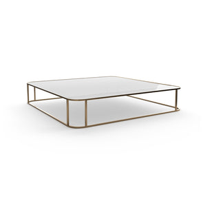 Arlon 007626 Coffee Table - Brass/White Glass