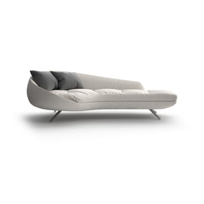 Boe 002071 Sofa - Polished Aluminum/Fabric D (Tierra 100 bianco)