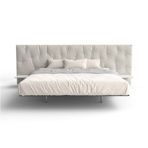 Chance Up 180 Bed - Polished Aluminium/Gloss White/Fabric G (Serafina 06 Perla)