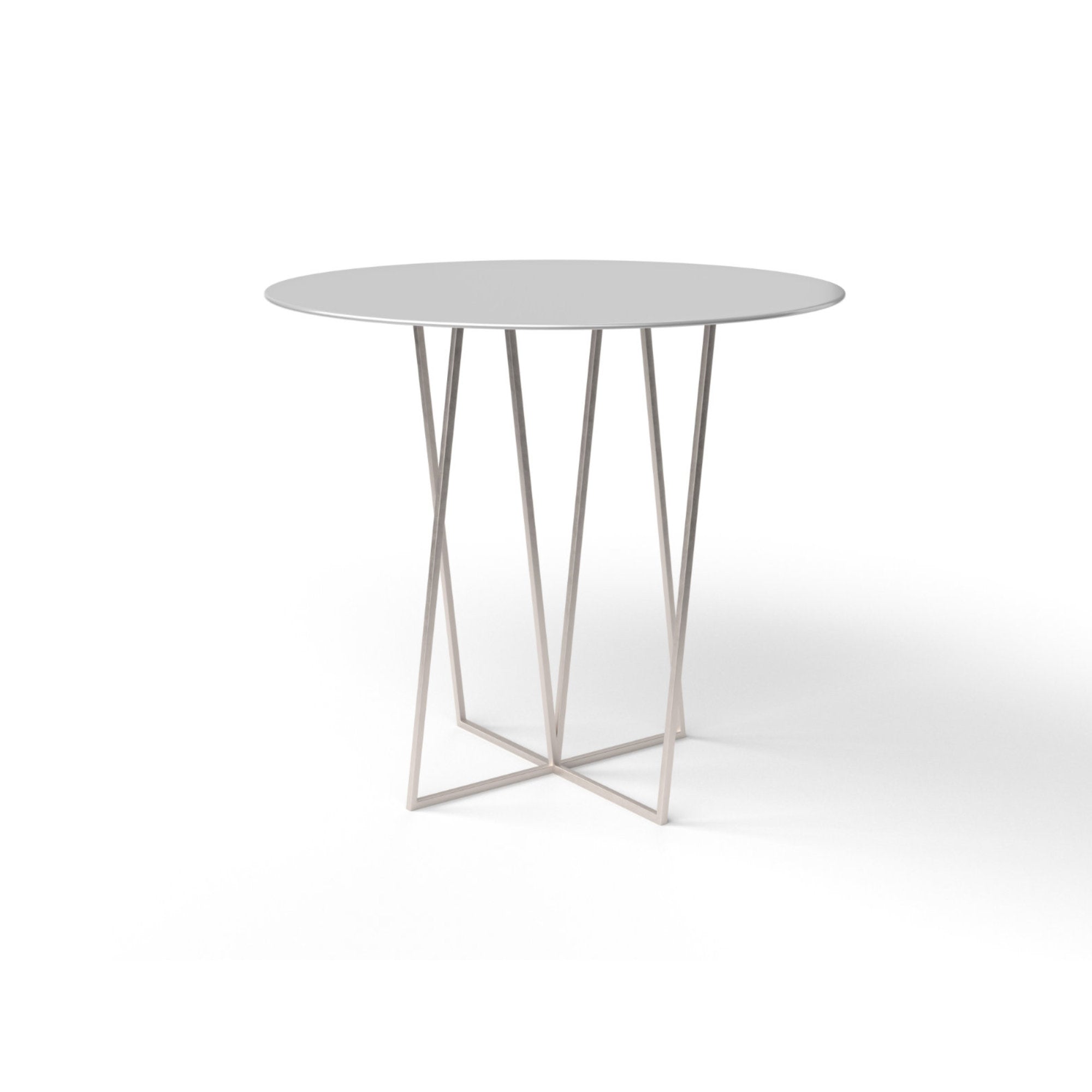 Dabliu-In 007621 Side Table - Silver/Gloss White