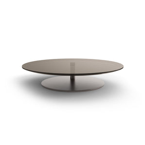 Kara 007627 Coffee Table - Satin Nickel/Matt Brown Glass