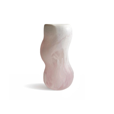Valley Vase - Medium/Swirl White Clear