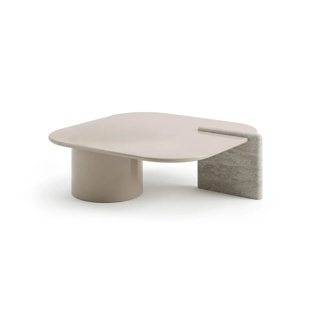 Petra 90 Coffee Table - Silver Moon/Mastice Glossy-1