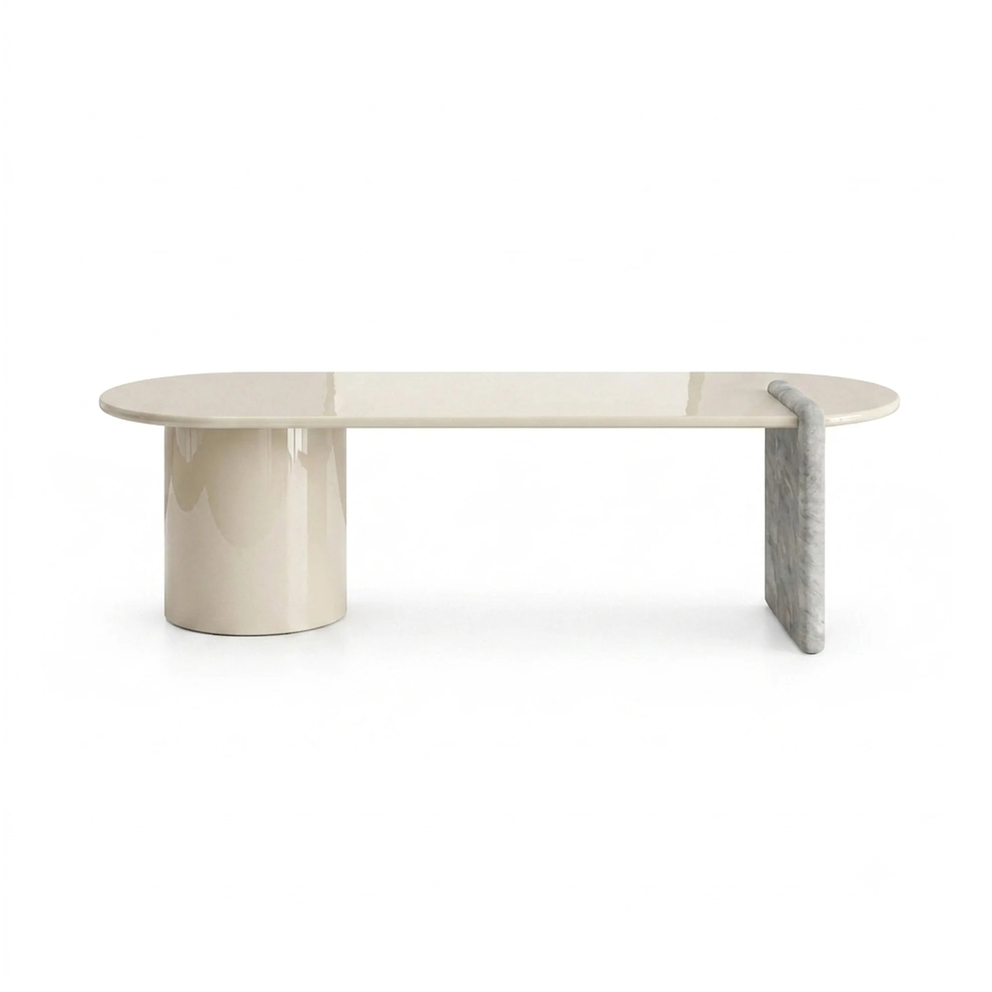 Petra 160 Coffee Table - Silver Moon/Mastice Glossy-1