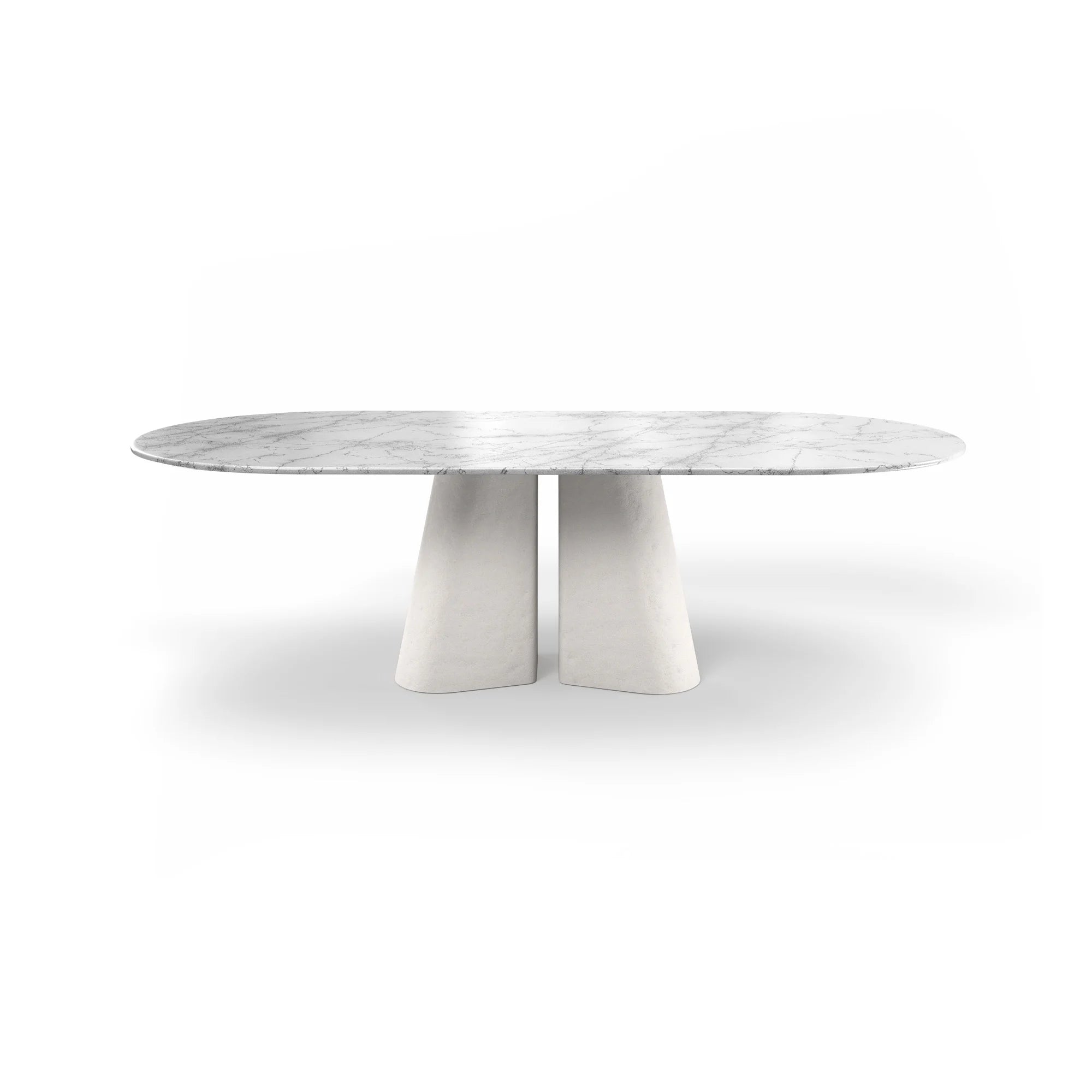 Pillar JTMC4 Dining Table - Gypsum White Cement/Carrara White MA02-2