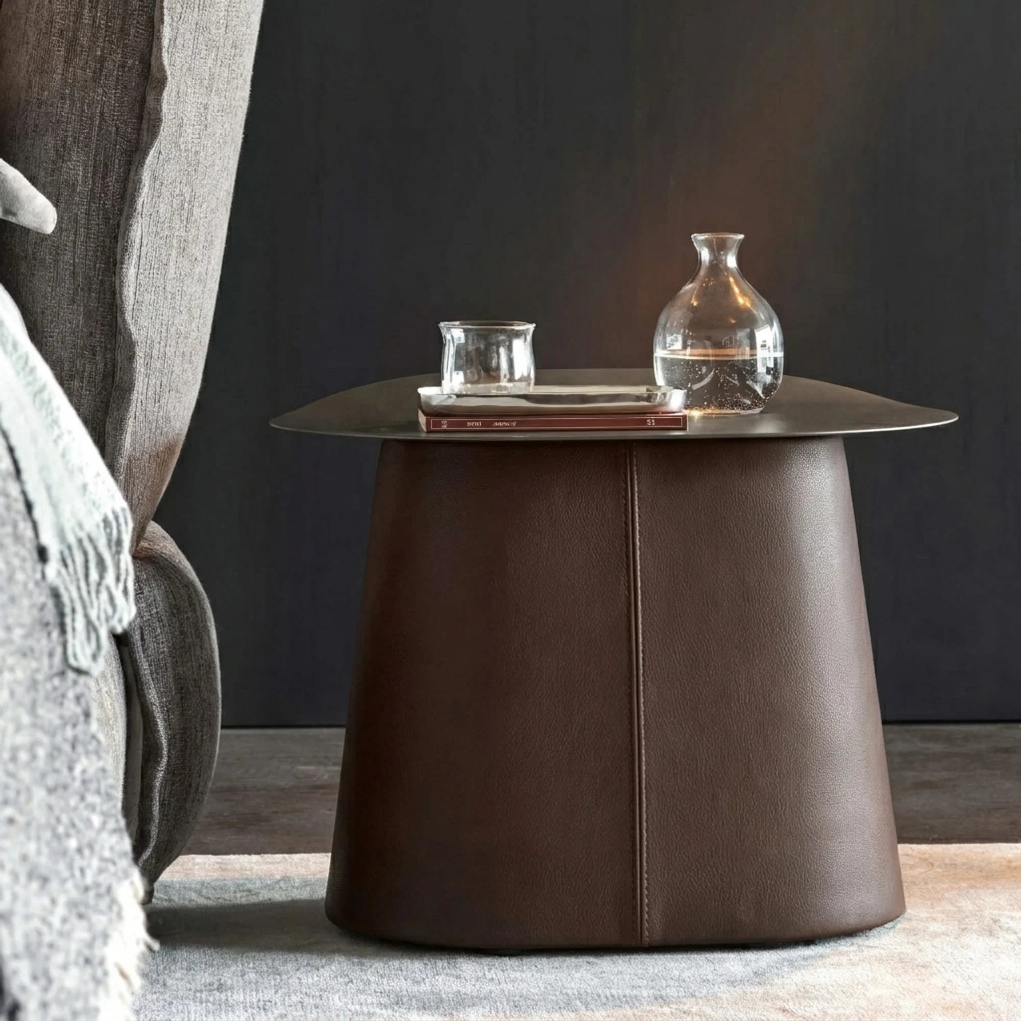 Puppet PUPBJCM01 Bedside Table - Light Brown ME11/Leather Top (Tokio 500)-2