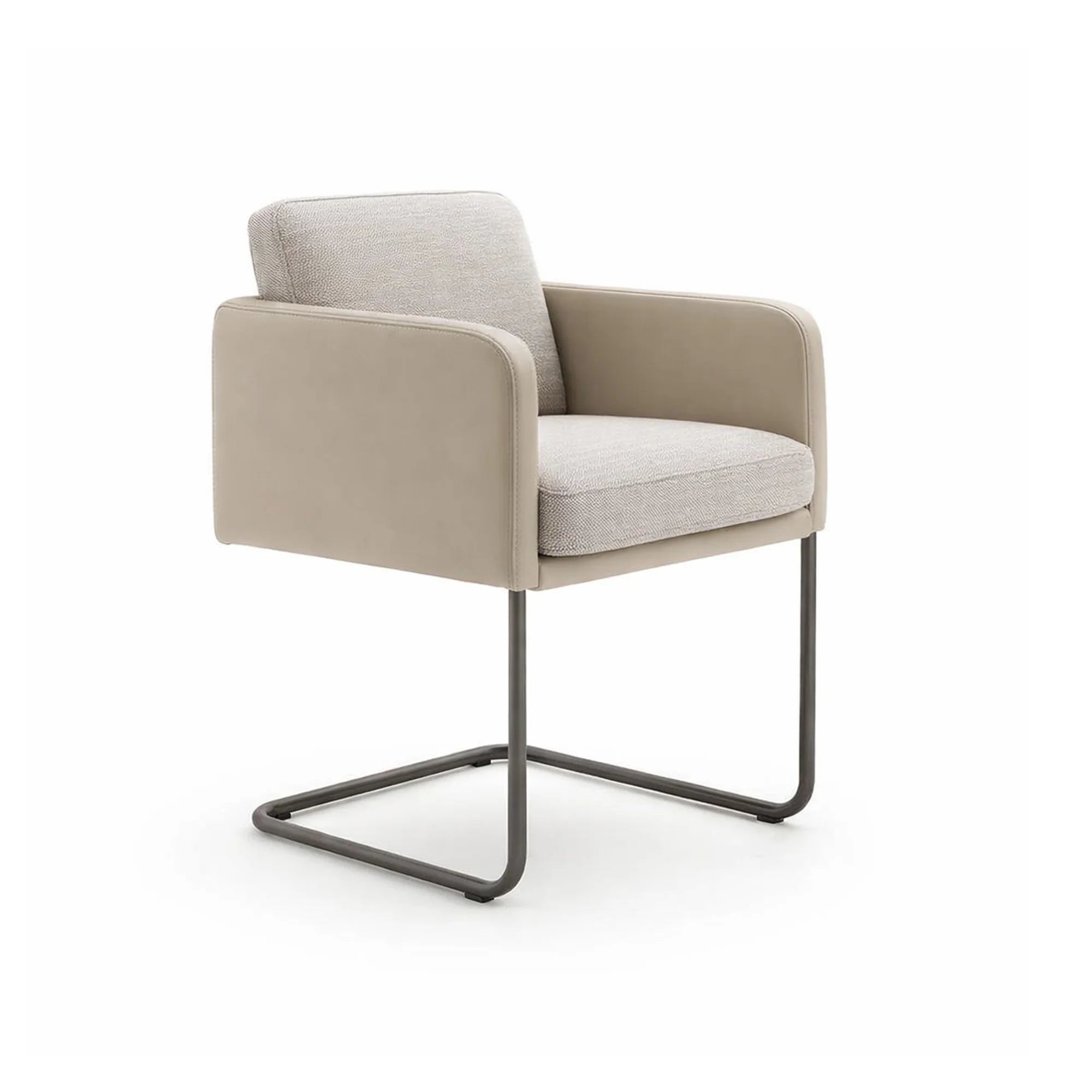 Viga VIGAS10M0 Mix Dining Chair - Light Brown/Leather Premium (Polar 212)/Fabric T (Tape 305)-1