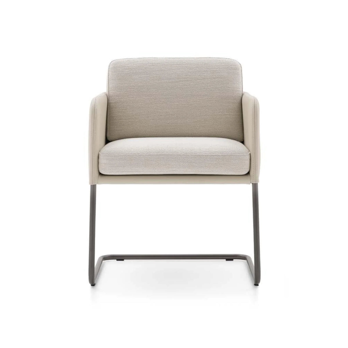 Viga VIGAS10M0 Mix Dining Chair - Light Brown/Leather Premium (Polar 212)/Fabric T (Tape 305)-3