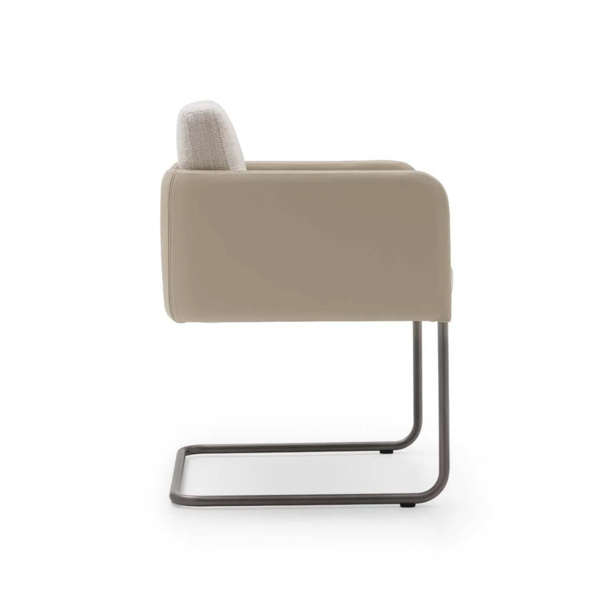 Viga VIGAS10M0 Mix Dining Chair - Light Brown/Leather Premium (Polar 212)/Fabric T (Tape 305)-5