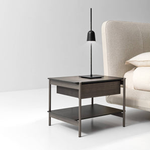 Erys ERYSJCM01 Bedside Table - Light Brown ME11/Grey Wood LE12