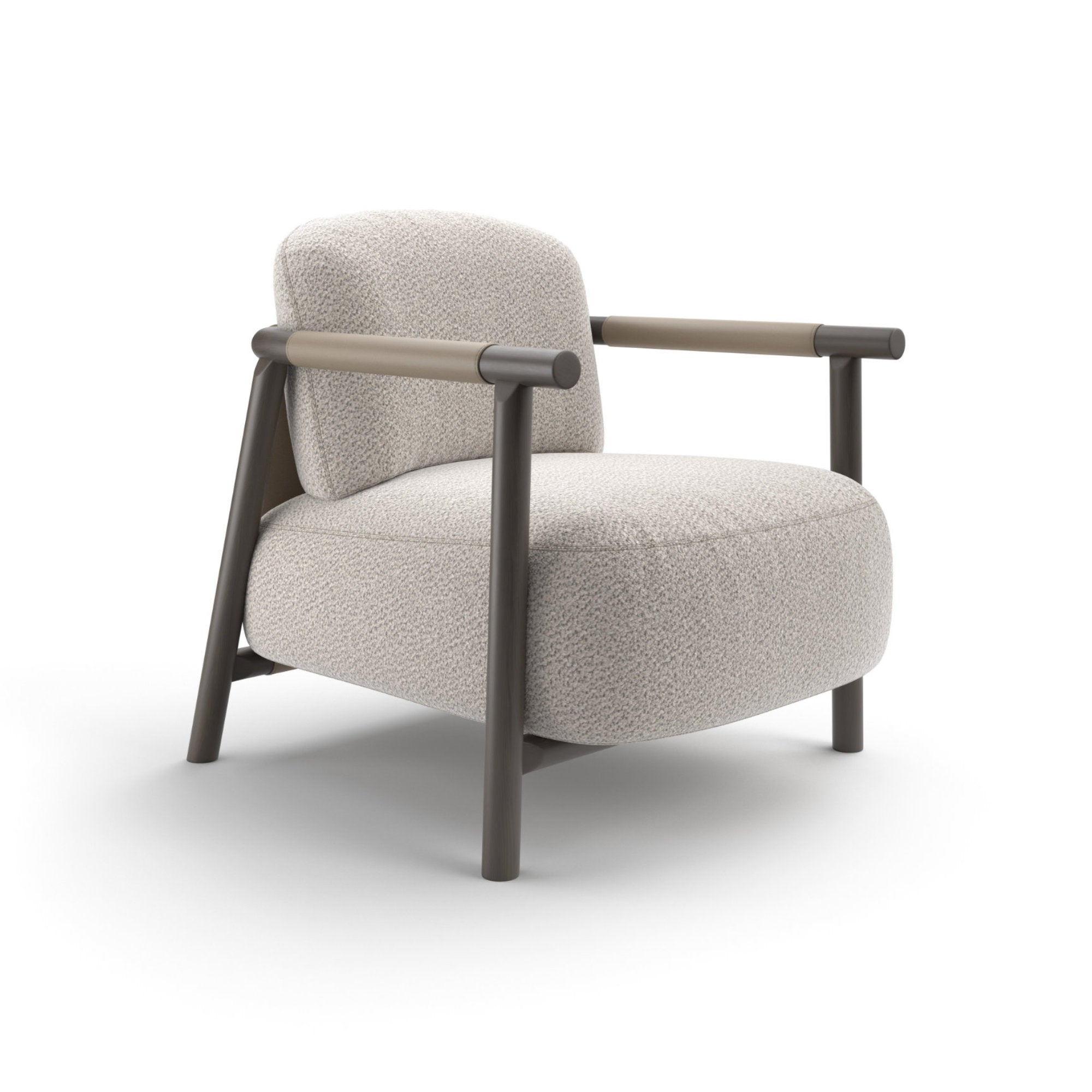 Nathy P1000 Armchair - Grey Wood (LE12) / Cuoio Canapa CR10 / Fabric P (Potter 503)-1