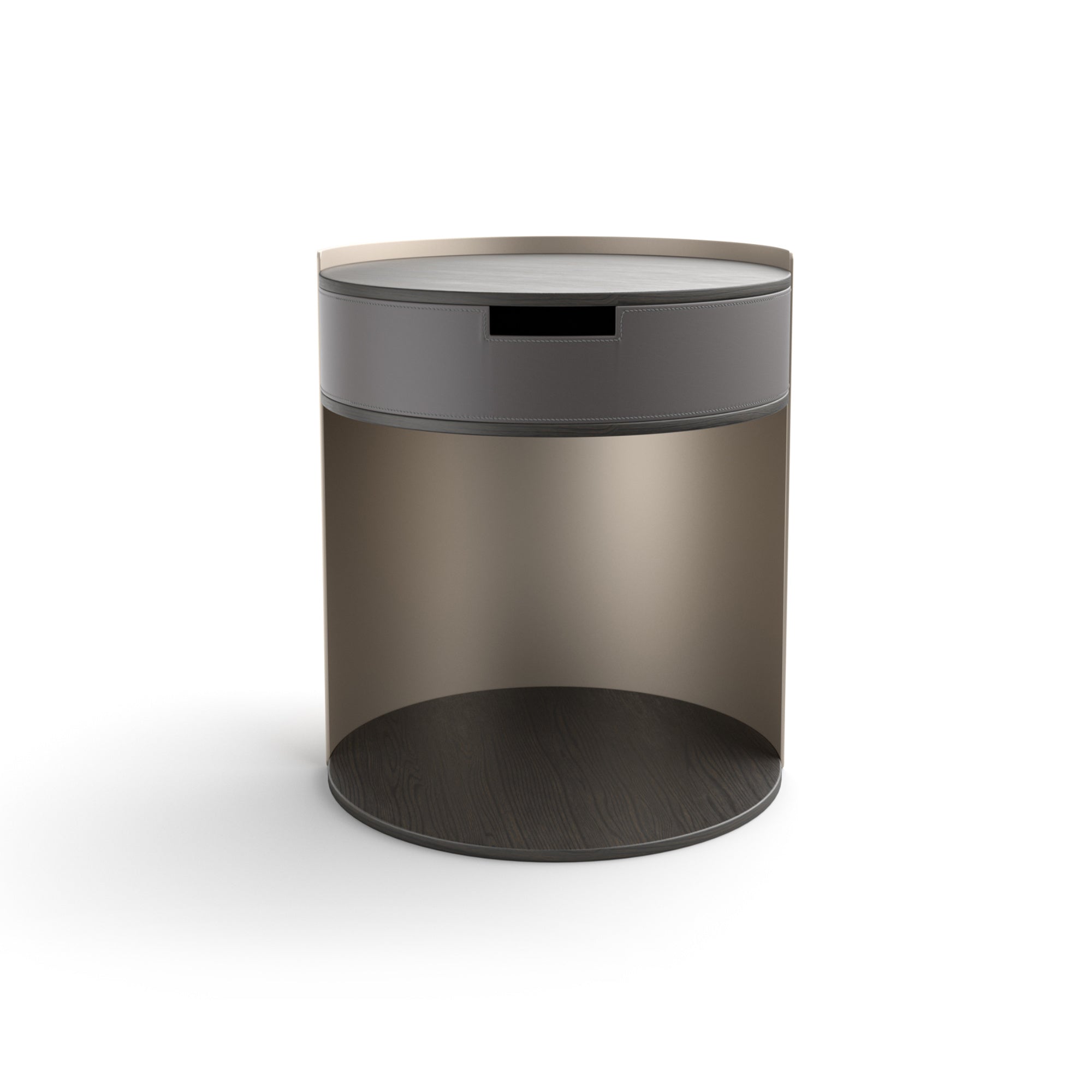 Skin SKIBJCM01 Bedside Table - Leather (Grey CR05)