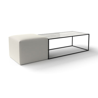 Unit Coffee Table - Calacatta (MA03)/Fabric M (Manhattan 002)