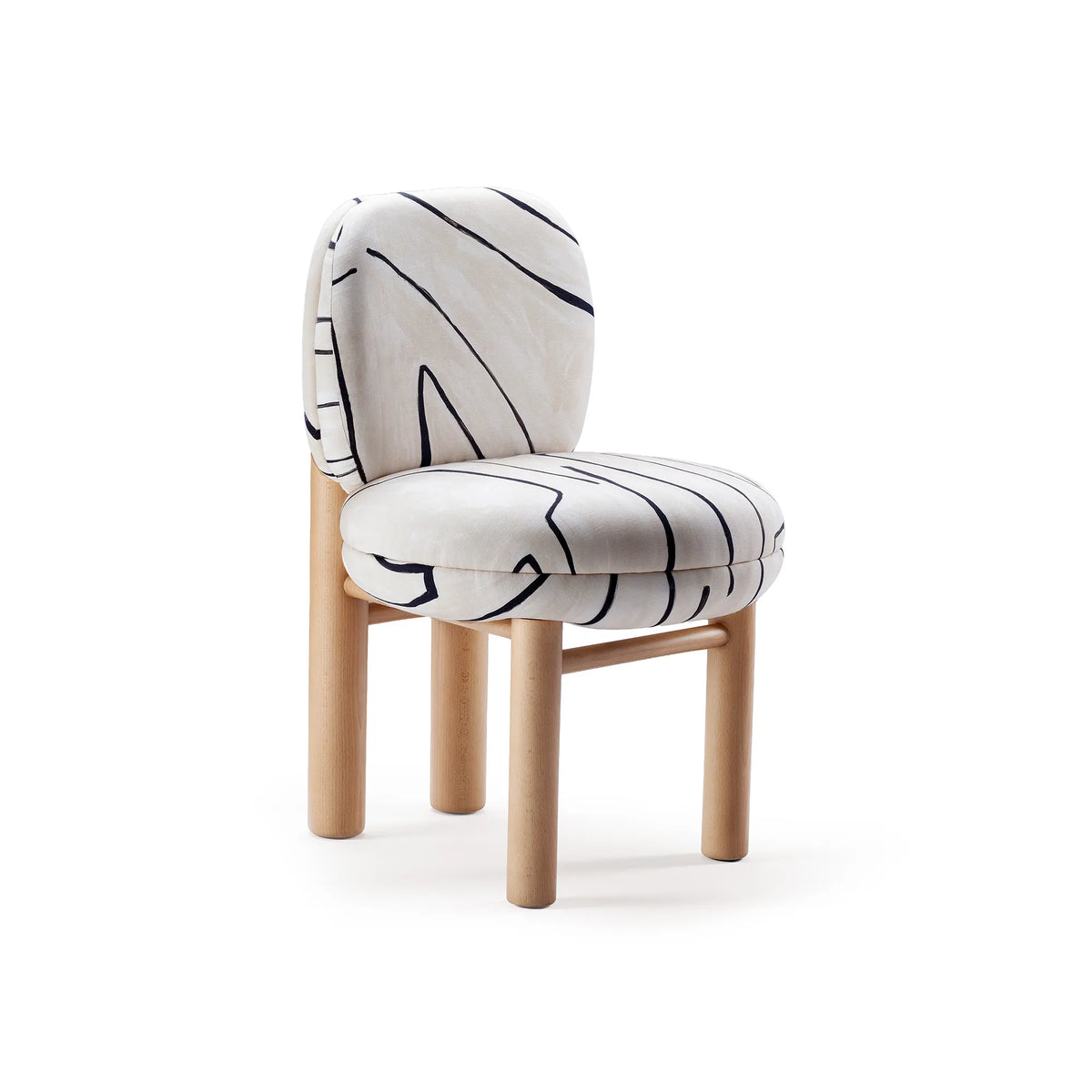 Aimi 46 Dining Chair - Ash 056-0/Fabric (Graffito 18)-1