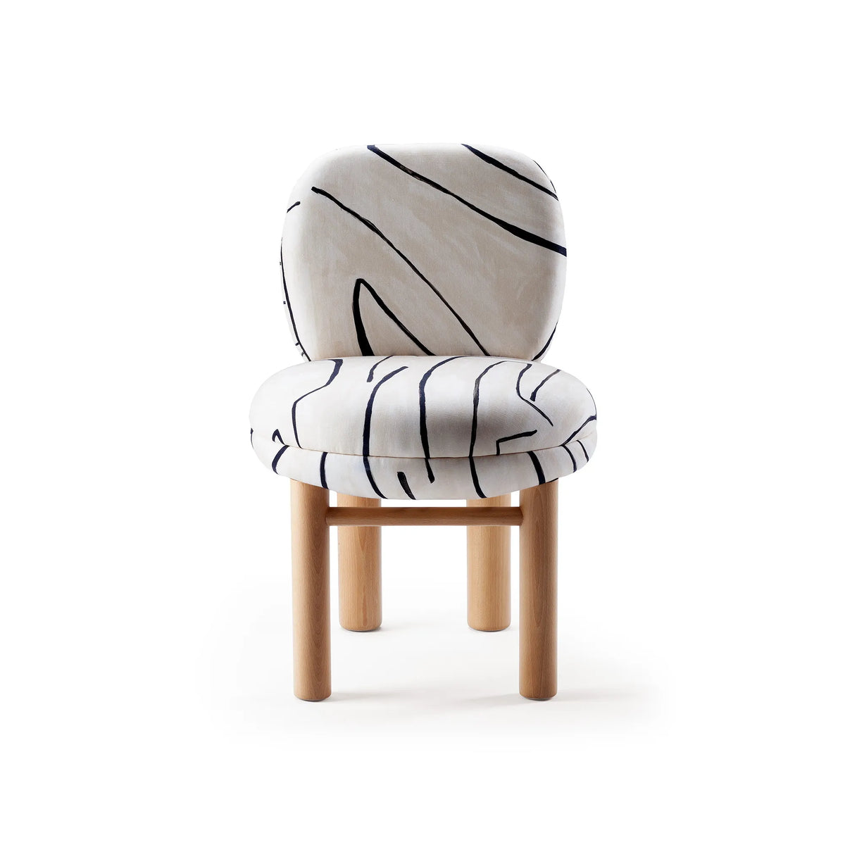 Aimi 46 Dining Chair - Ash 056-0/Fabric (Graffito 18)-3