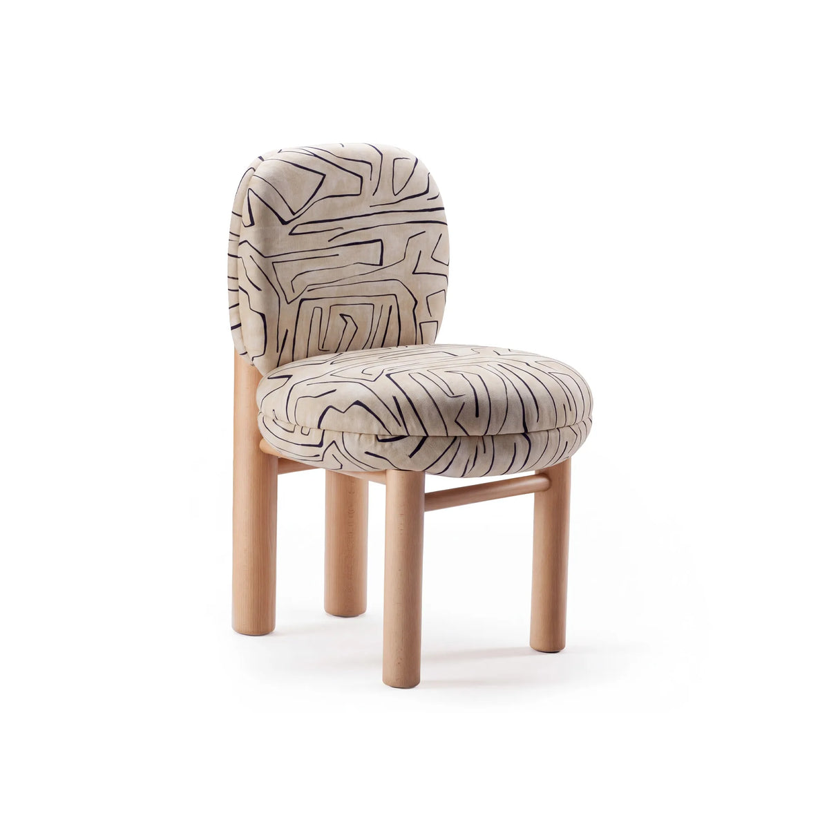 Aimi 46 Dining Chair - Ash 056-0/Fabric (Graffito 18)