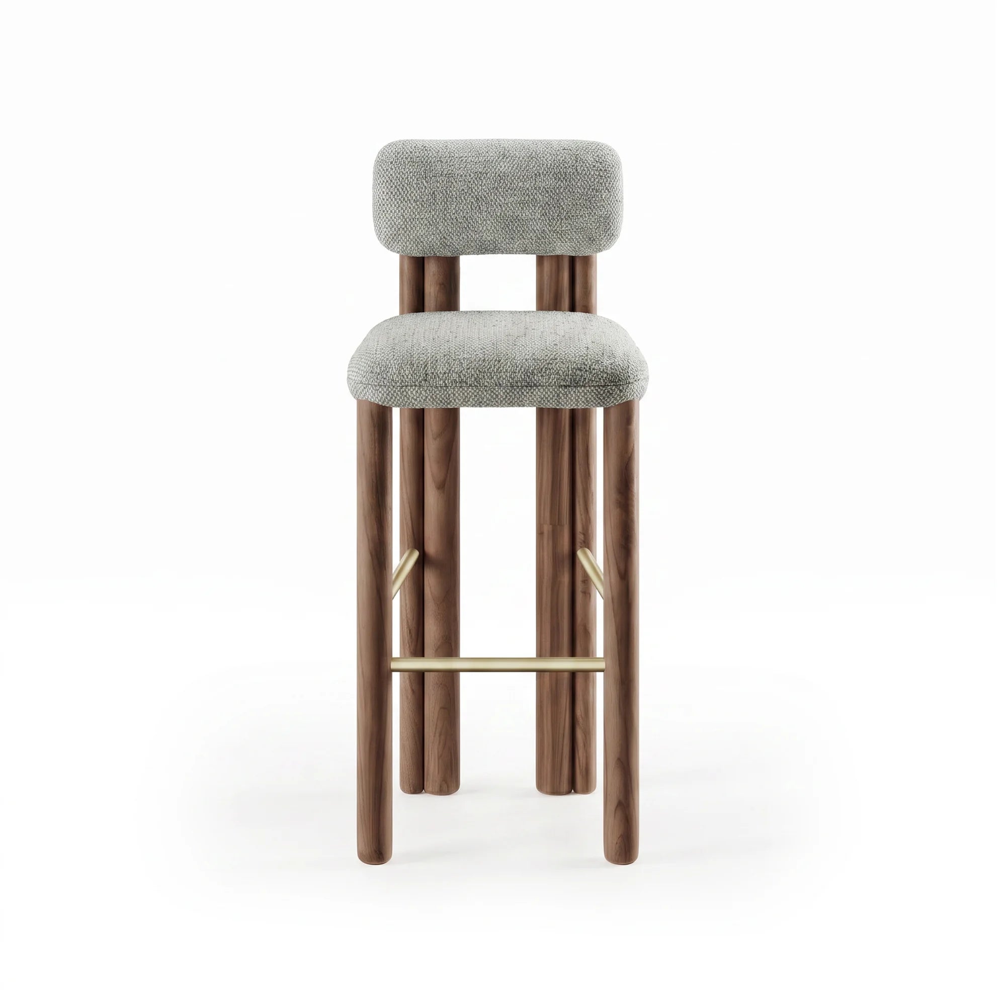 Camelia Wood Bar Chair - Polished Brass/Walnut/Fabric 5 (Gipsy Celadon)-2