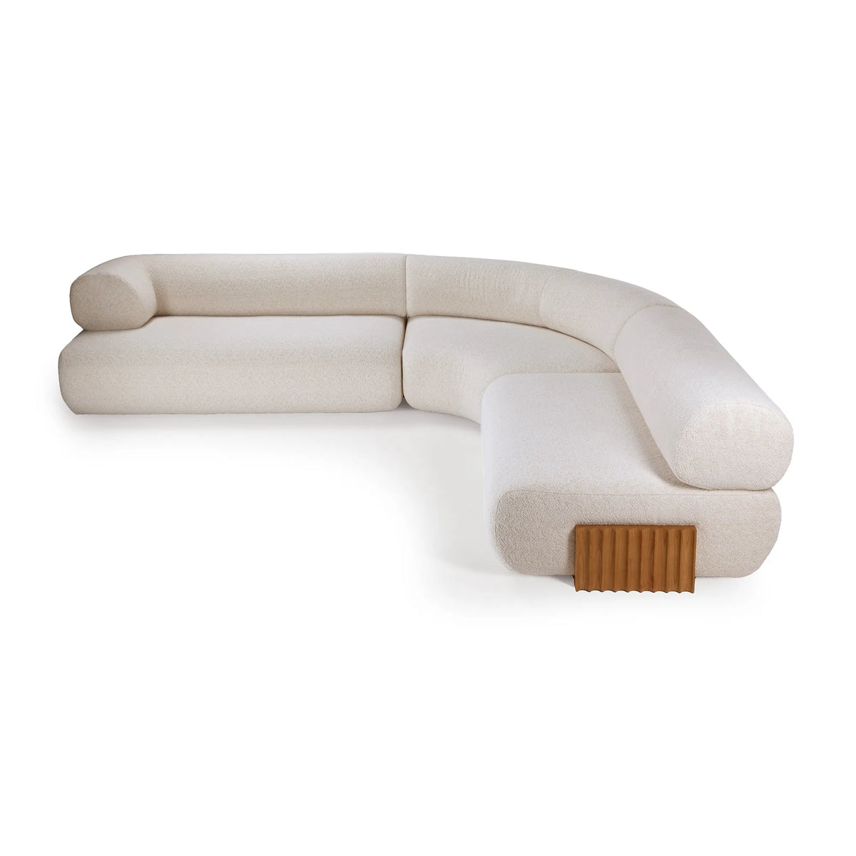 Carmel Wood Feet Composition 1 Sofa - Camel Oak/Fabric (Wild Things 03)-1