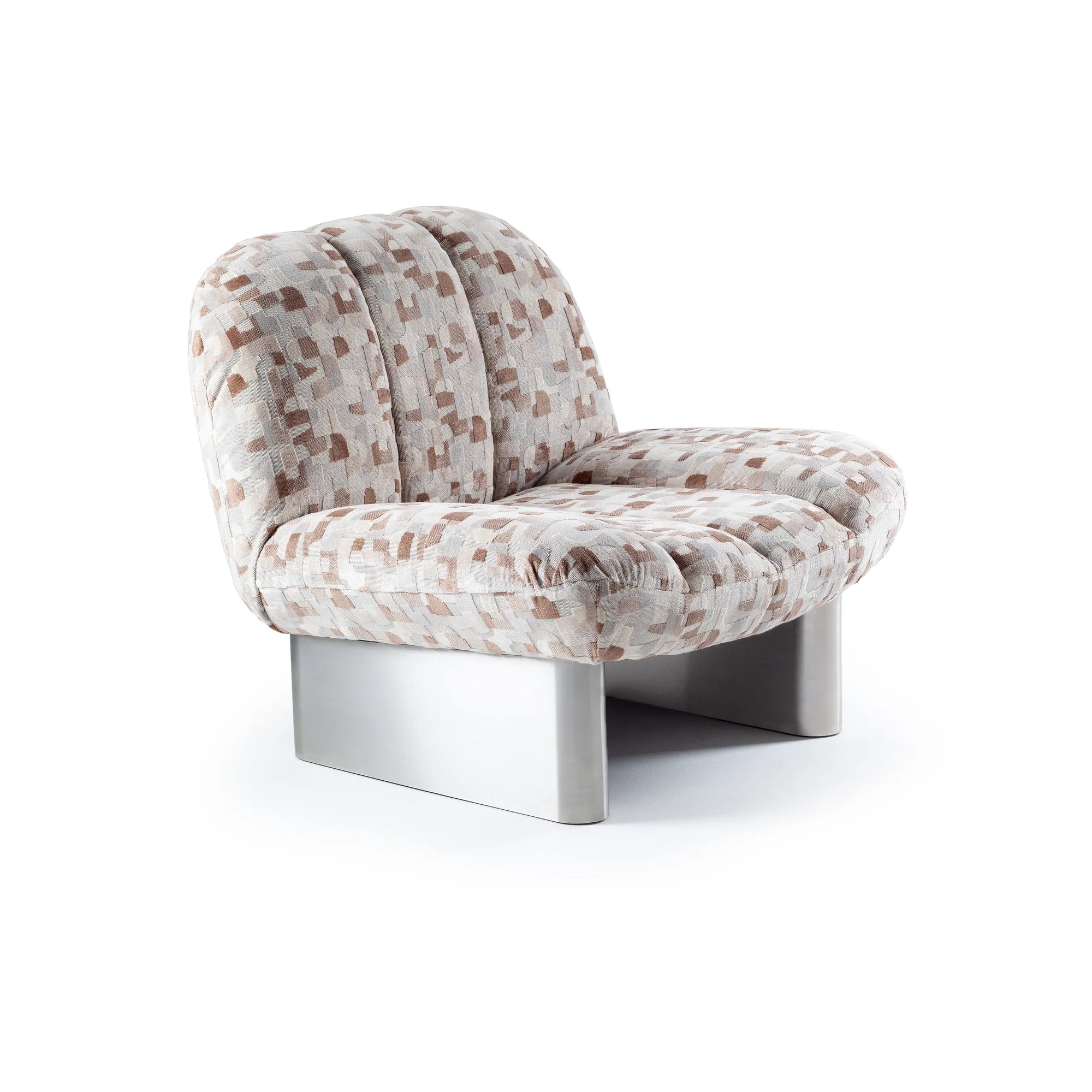 Colin 72 Armchair - Satin Nickel/Fabric (Zimmer Puzzle 892)-1