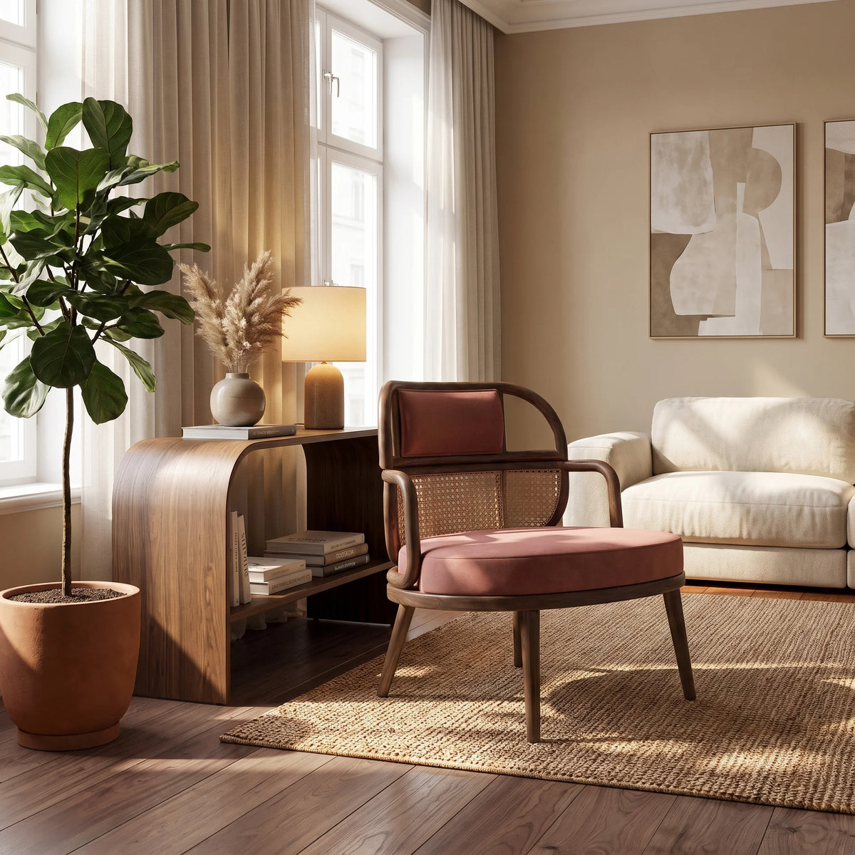 Havana Armchair - Walnut/Velvet 2 (Powder F3210026)