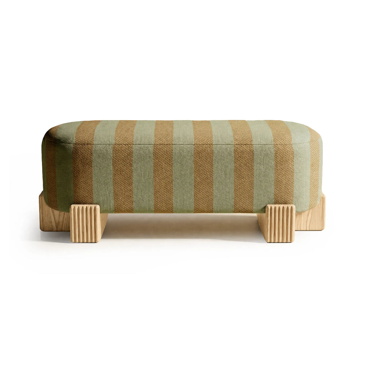 Twin 165 Bench - Ash Wood/Fabric (Pavilion Oasis)-1