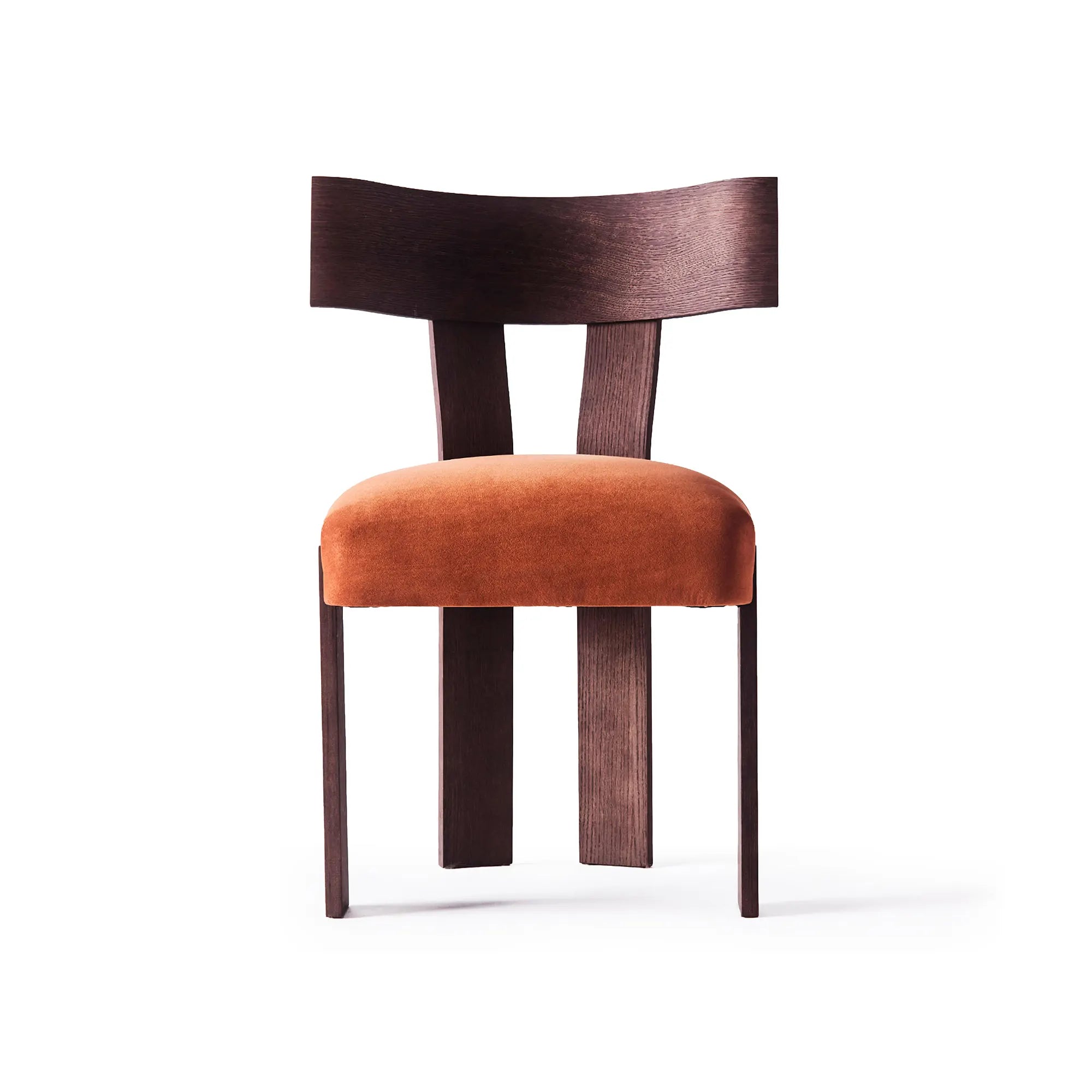 Alba Dining Chair - Dark Stained/Velvet (Megan 53 Terra)-2