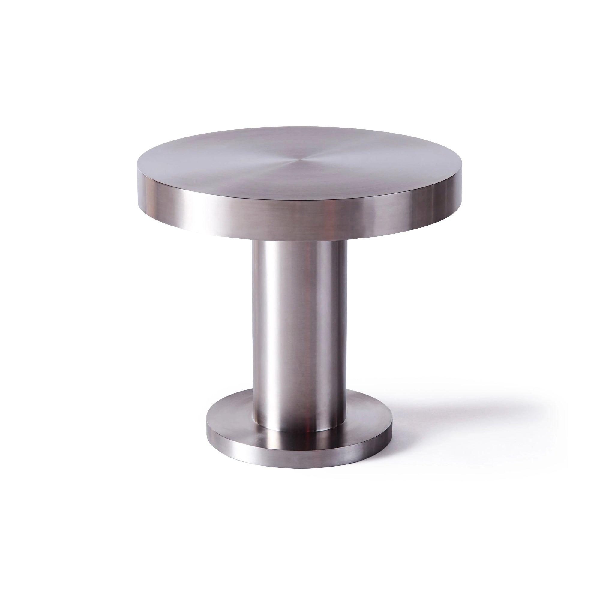 Cufflink Side Table - Polished Stainless Steel