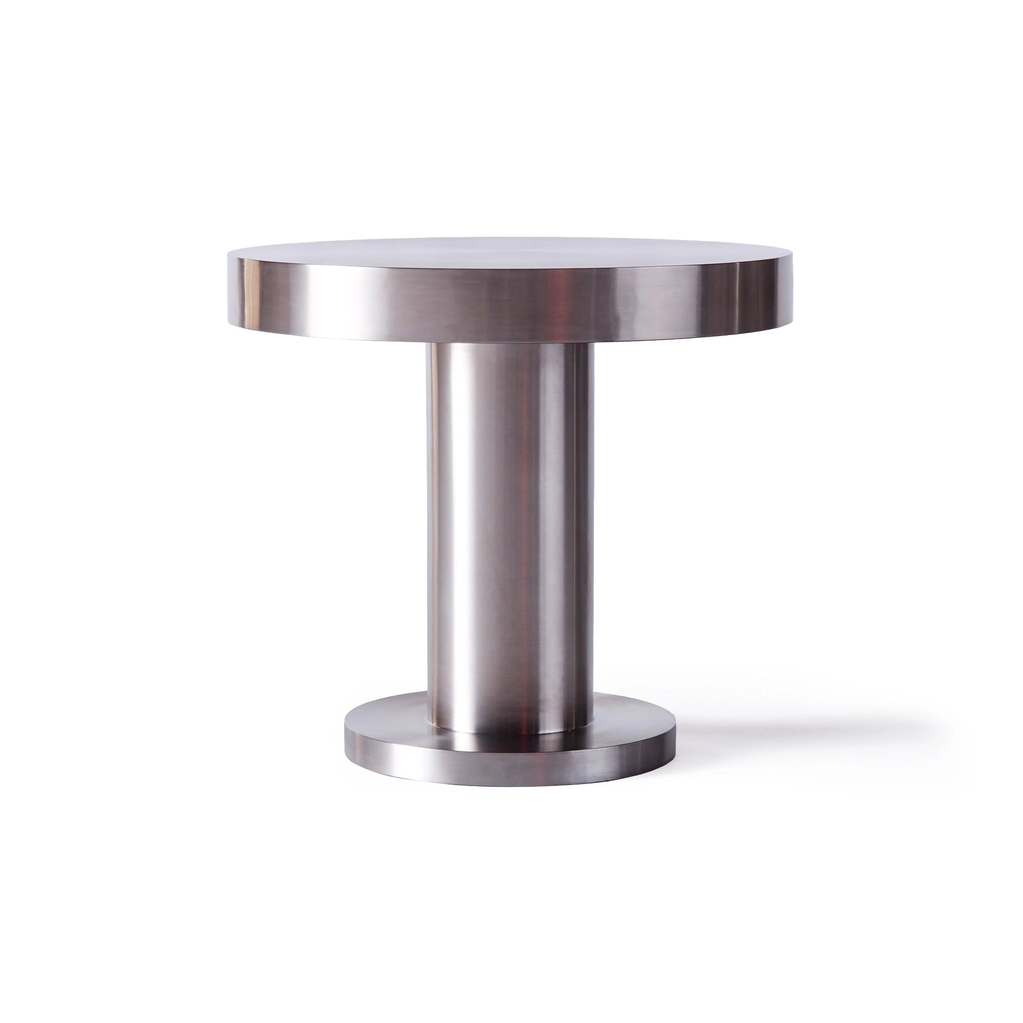 Cufflink Side Table - Polished Stainless Steel