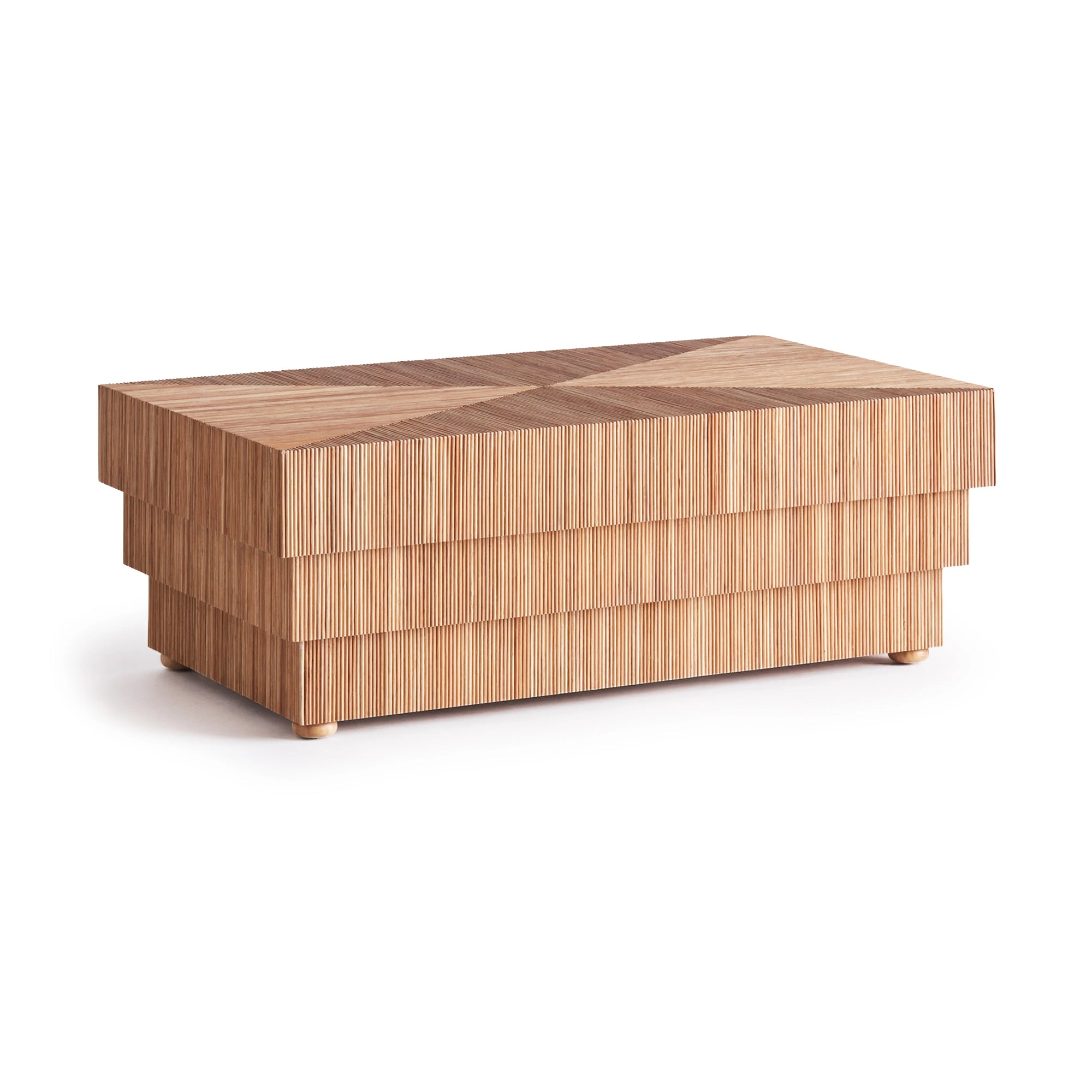 Mikado Rectangular Coffee Table - Natural Rattan Matt Lacquered-1