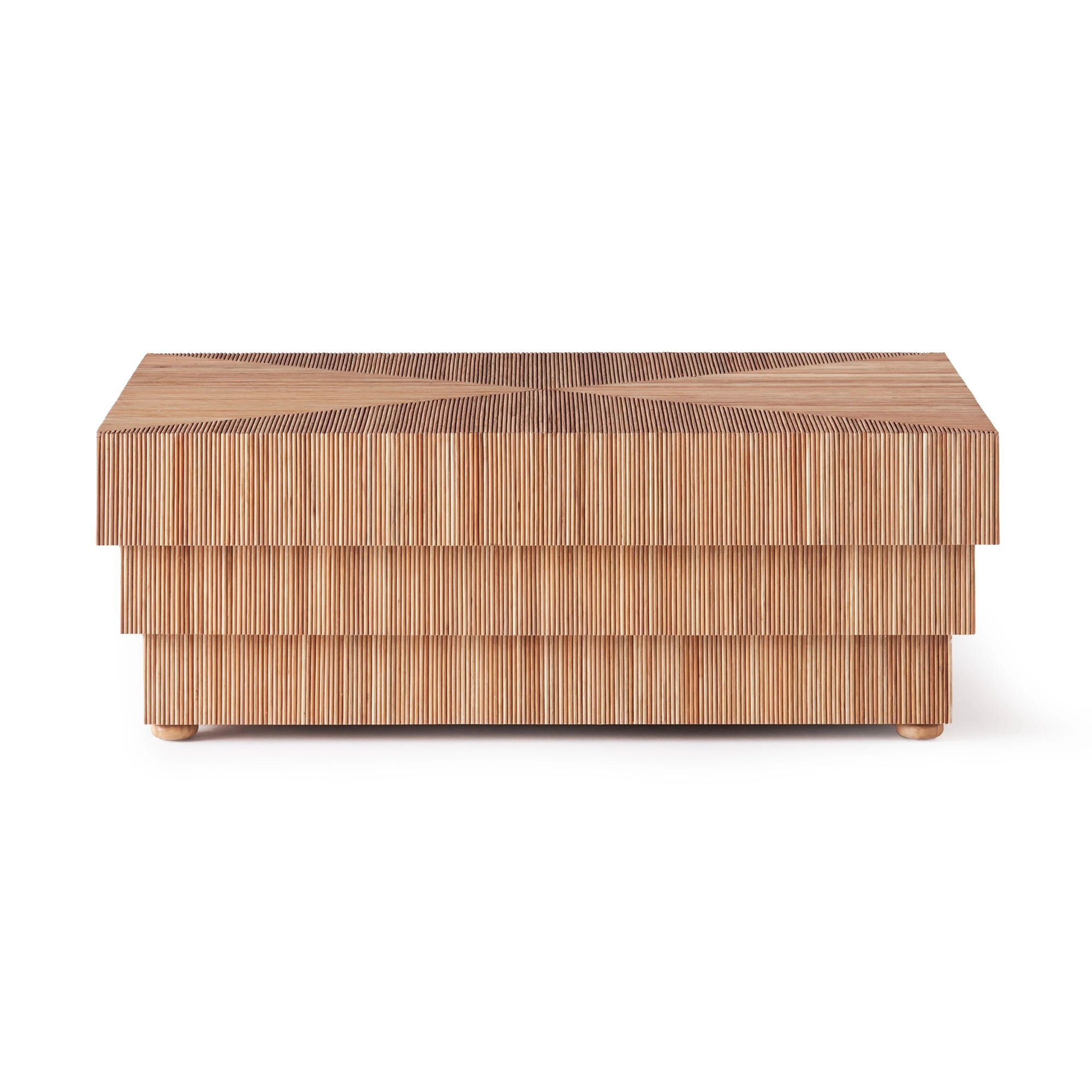 Mikado Rectangular Coffee Table - Natural Rattan Matt Lacquered-3