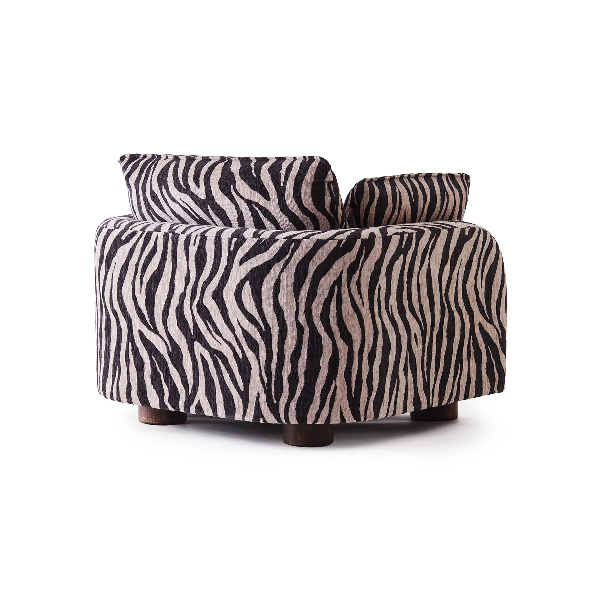 Miles Zebra Armchair - Walnut Stained Beech/Fabric (Fleck 5)-7