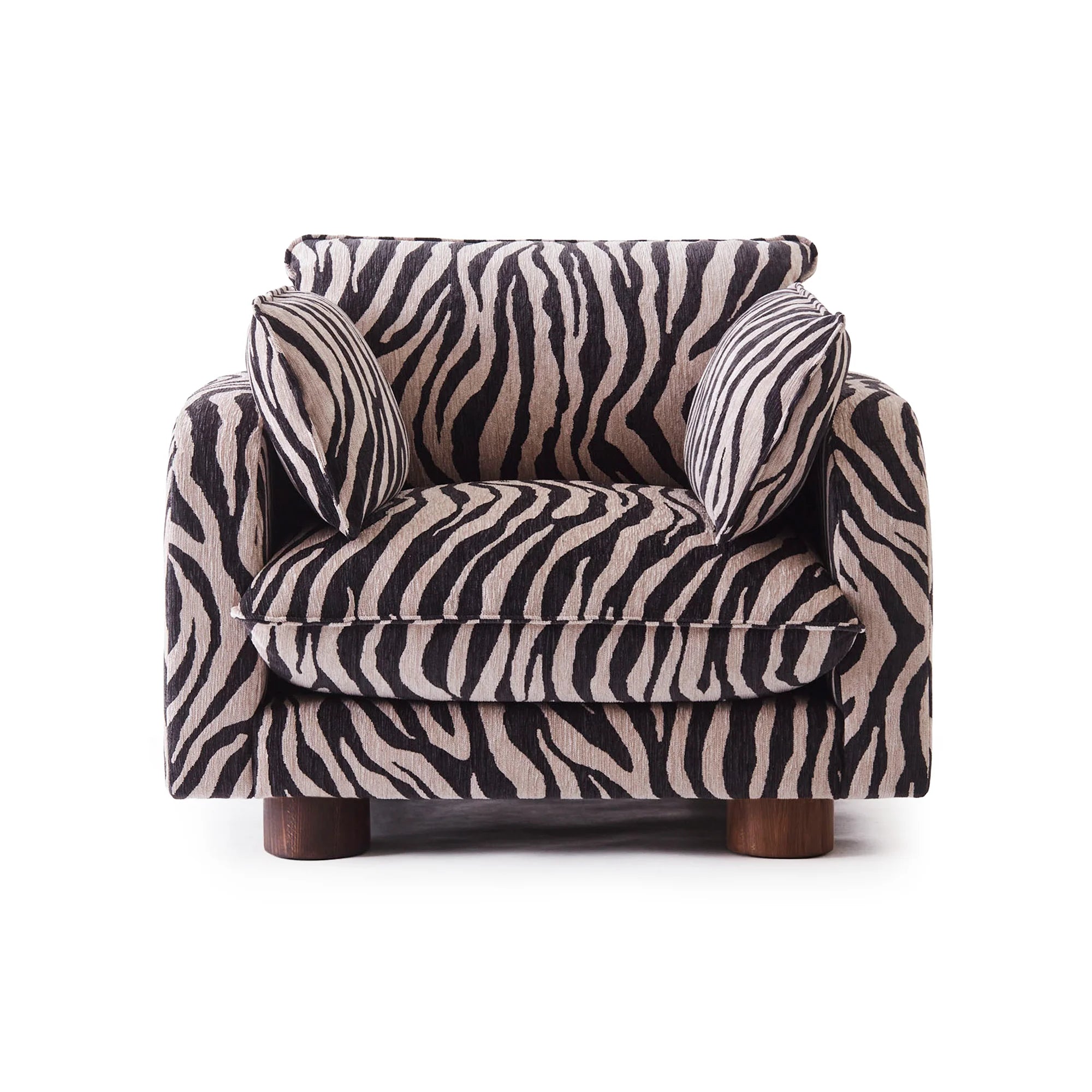 Miles Zebra Armchair - Walnut Stained Beech/Fabric (Fleck 5)-3