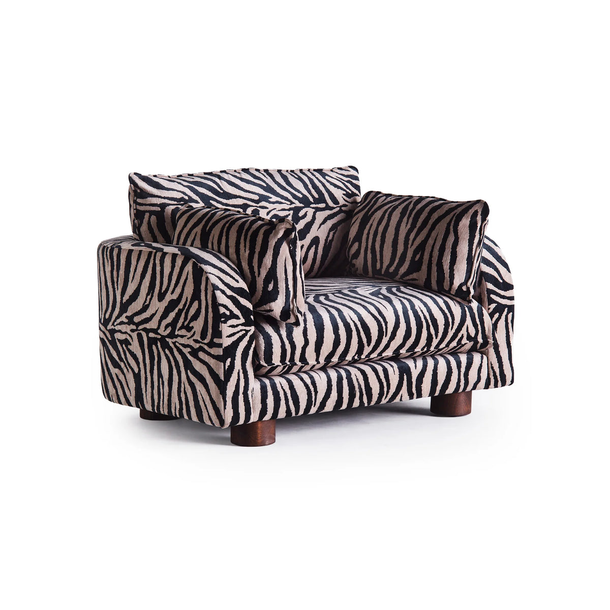 Miles Loveseat Zebra Armchair - Fabric (Fleck 05)