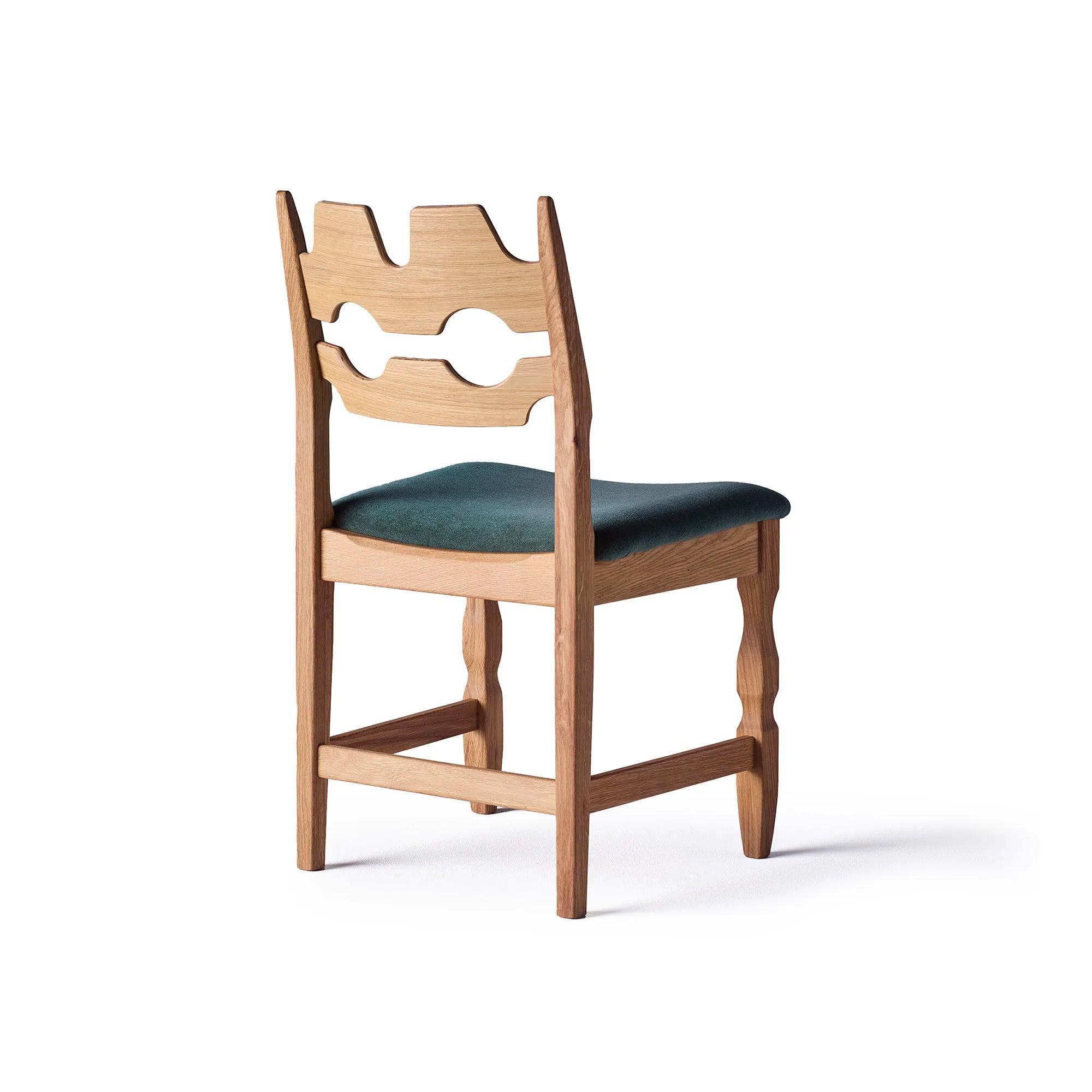 Razor Blade Dining Chair - Oiled Oak/Fabric (Alpaca Green)-3