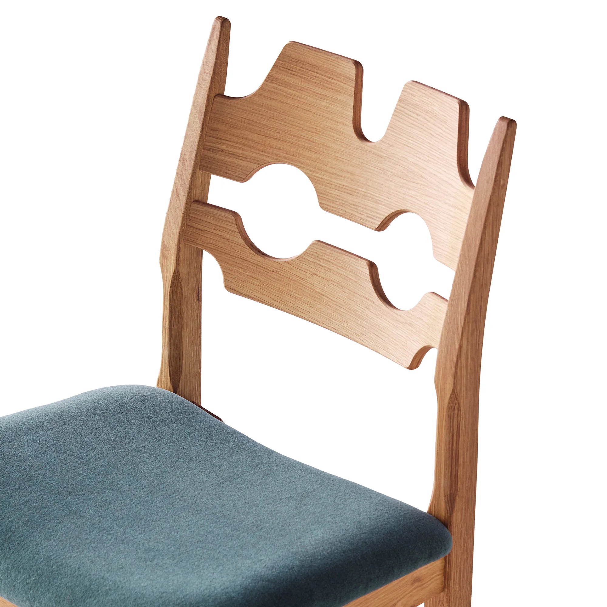 Razor Blade Dining Chair - Oiled Oak/Fabric (Alpaca Green)-5