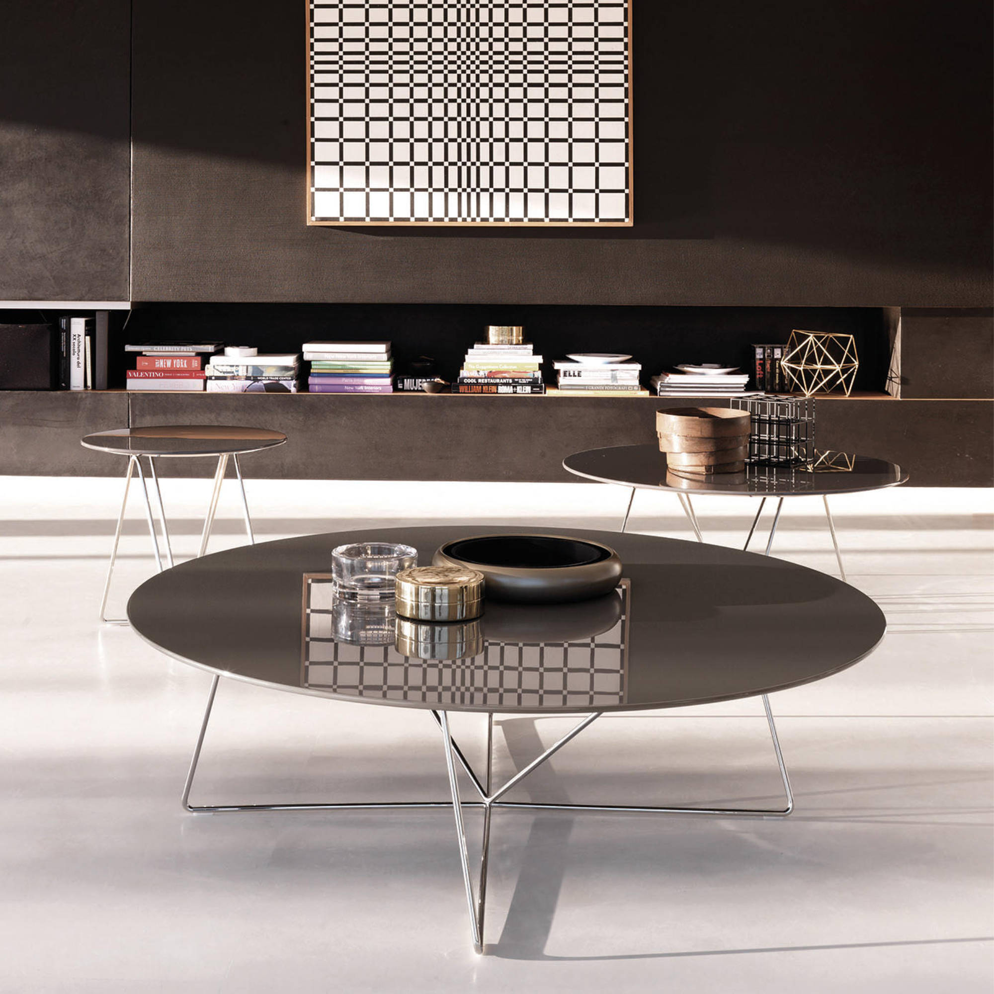 Dabliu-In 007627 Coffee Table - Silver/Gloss White