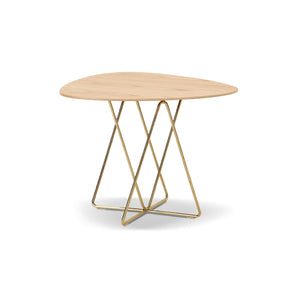 Dabliu 007621 Side Table - Gloss Gold/Natural Chestnut