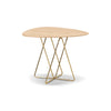 Dabliu 007621 Side Table - Gloss Gold/Natural Chestnut