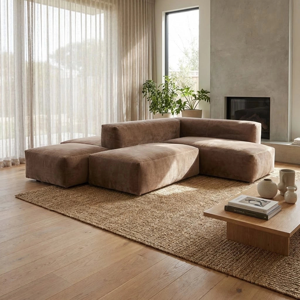Davis Modulare SED2 Compositional Sofa - Leather (Nabuk 5058)