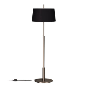 Diana Floor Lamp - Satin Nickel/Black Linen/Stone Parchment