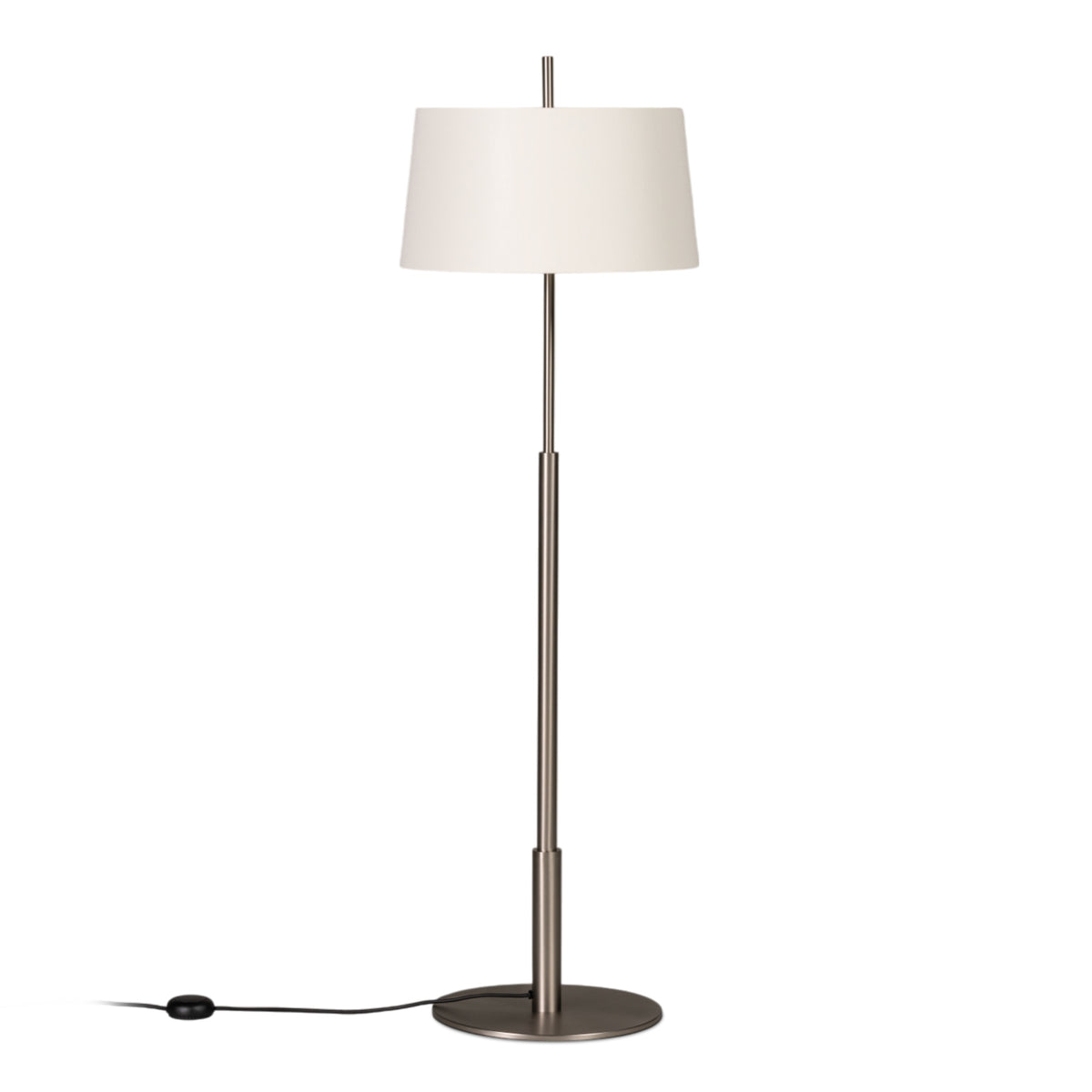 Diana Floor Lamp – 40x146 / Metal (Satin Nickel) / White Linen/Translucent White Parchment-1