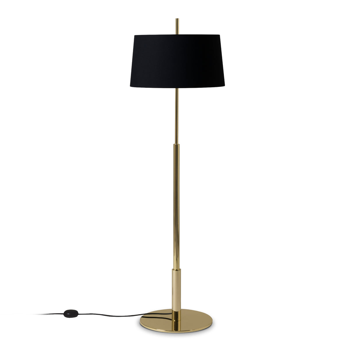 Diana Floor Lamp – 40x146 / Metal (Shiny Gold) / Black Linen/Stone Parchment-1