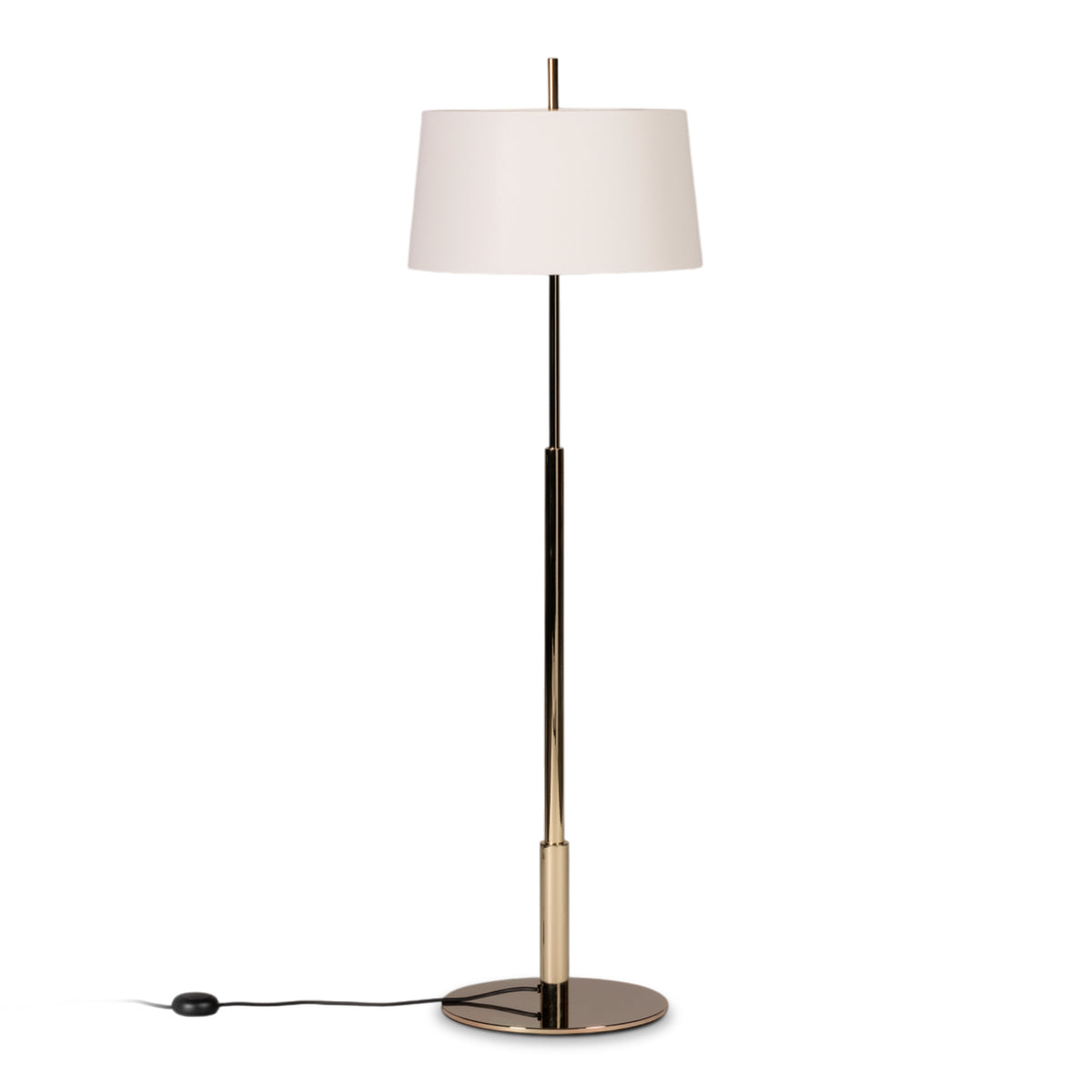 Diana Floor Lamp – 40x146 / Metal (Shiny Gold) / White Linen/Translucent White Parchment-1