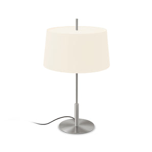 Diana Table Lamp - Satin Nickel/White Linen/Translucent White Parchment