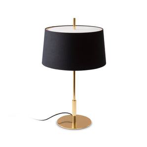 Diana Table Lamp - Shiny Gold/Black Linen/Stone Parchment