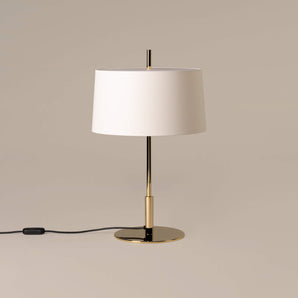 Diana Table Lamp - Shiny Gold/White Linen/Translucent White Parchment