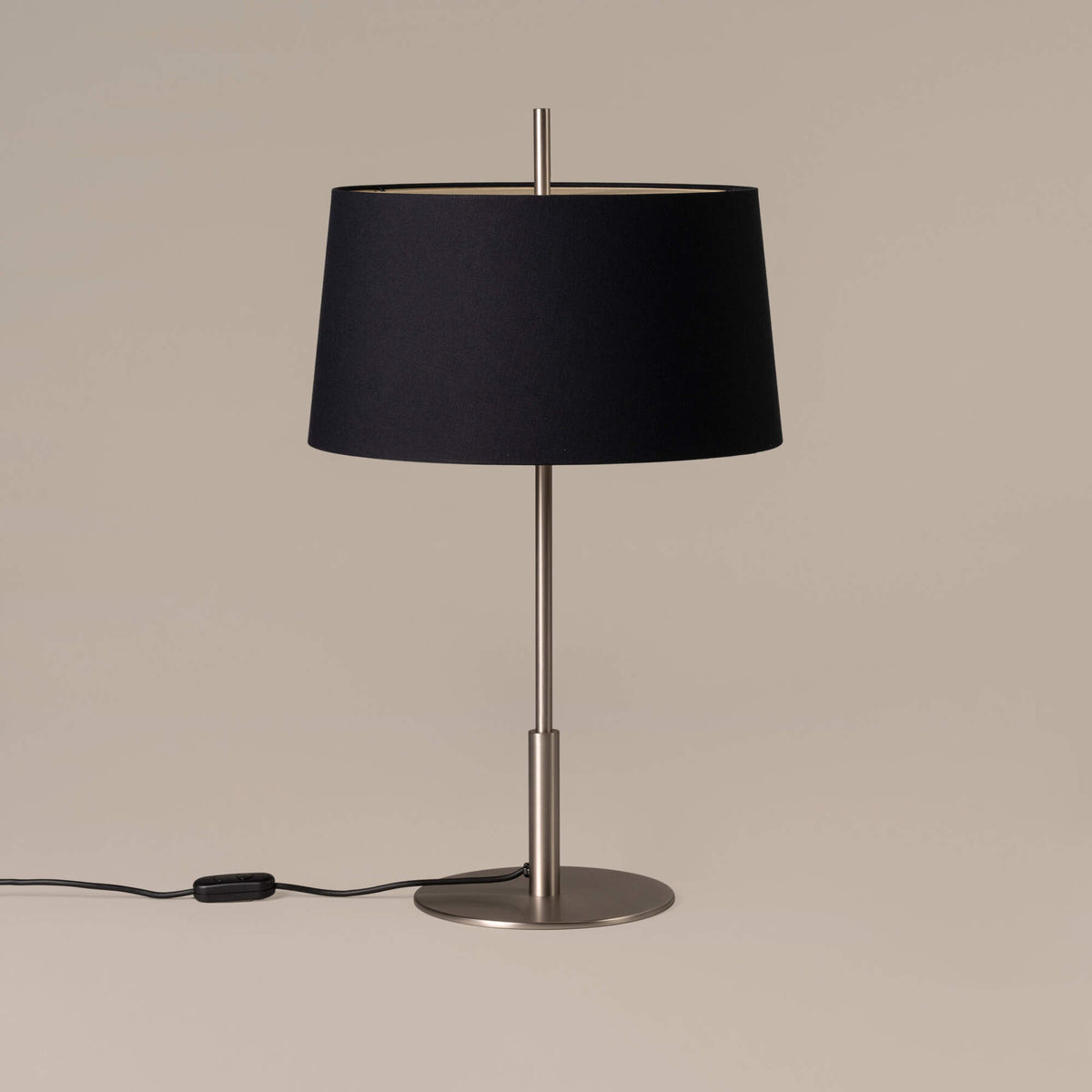 Diana Table Lamp – 45x78 / Satin Nickel/Stone Parchment / Black Linen-2