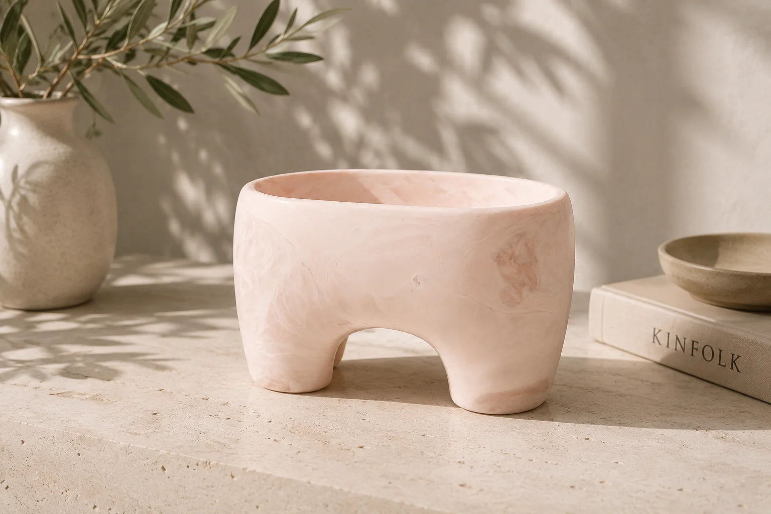 Offering Bowl - Large/Swirl Rose-4